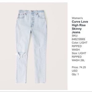 Abercrombie & Fitch Curve Love Jeans